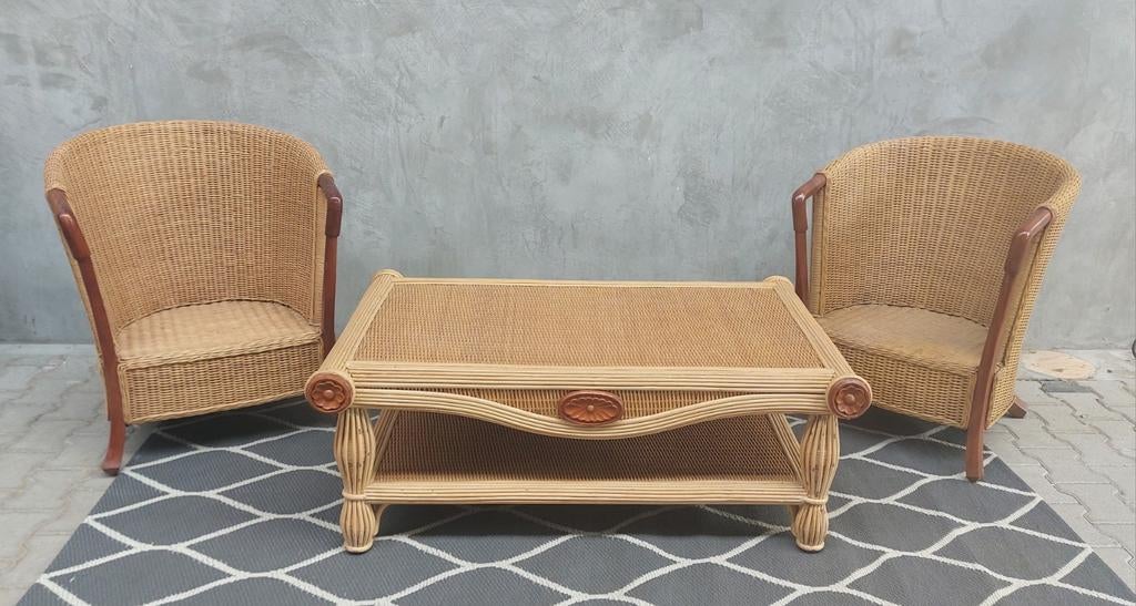 Mooi rotan setje, Ophalen, 50 tot 100 cm, Rond, 50 tot 100 cm