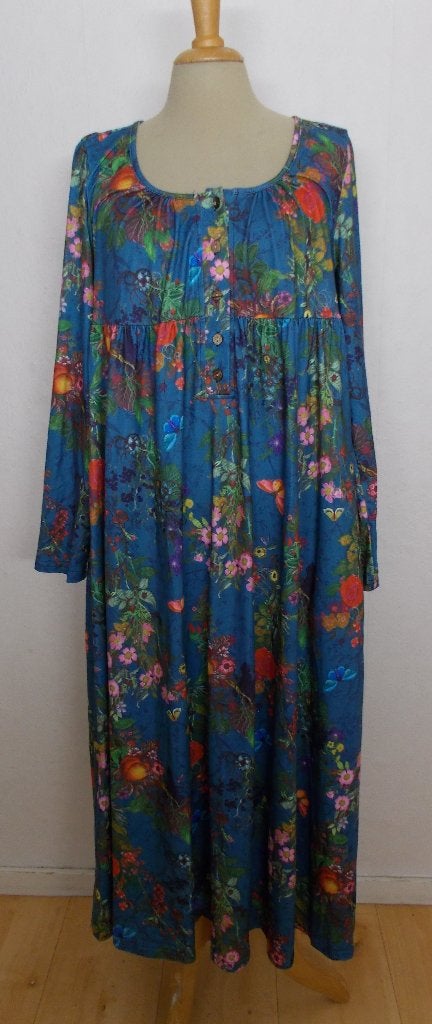 Fleurige zacht aanvoelende jurk met aparte print! XL, Meerkleurig, Maat 46/48 (XL) of groter, Ophalen of Verzenden, Zo goed als nieuw