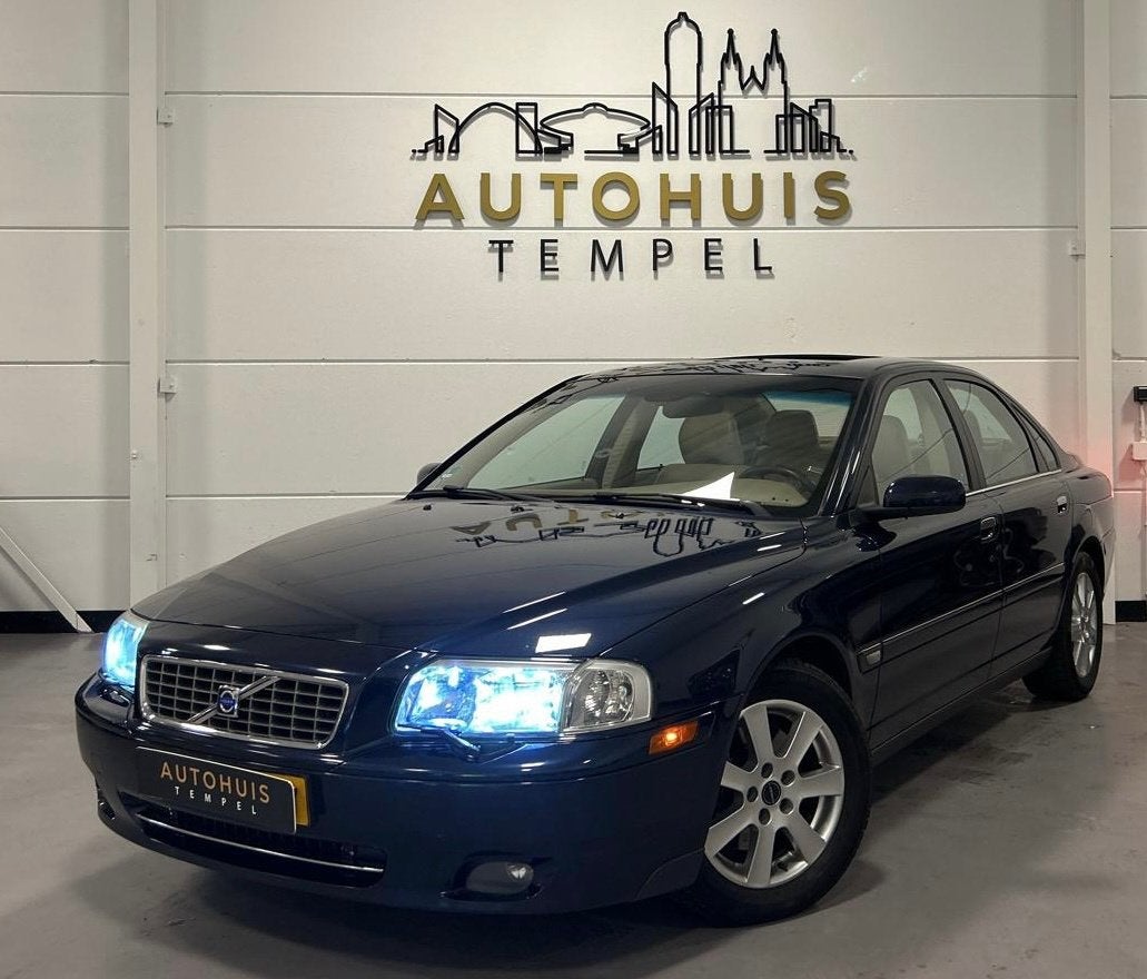 Volvo S80 2.5T Exclusive Automaat Nap Airco Leder Pano Parke, Beige, Blauw, 2521 cc, Bedrijf