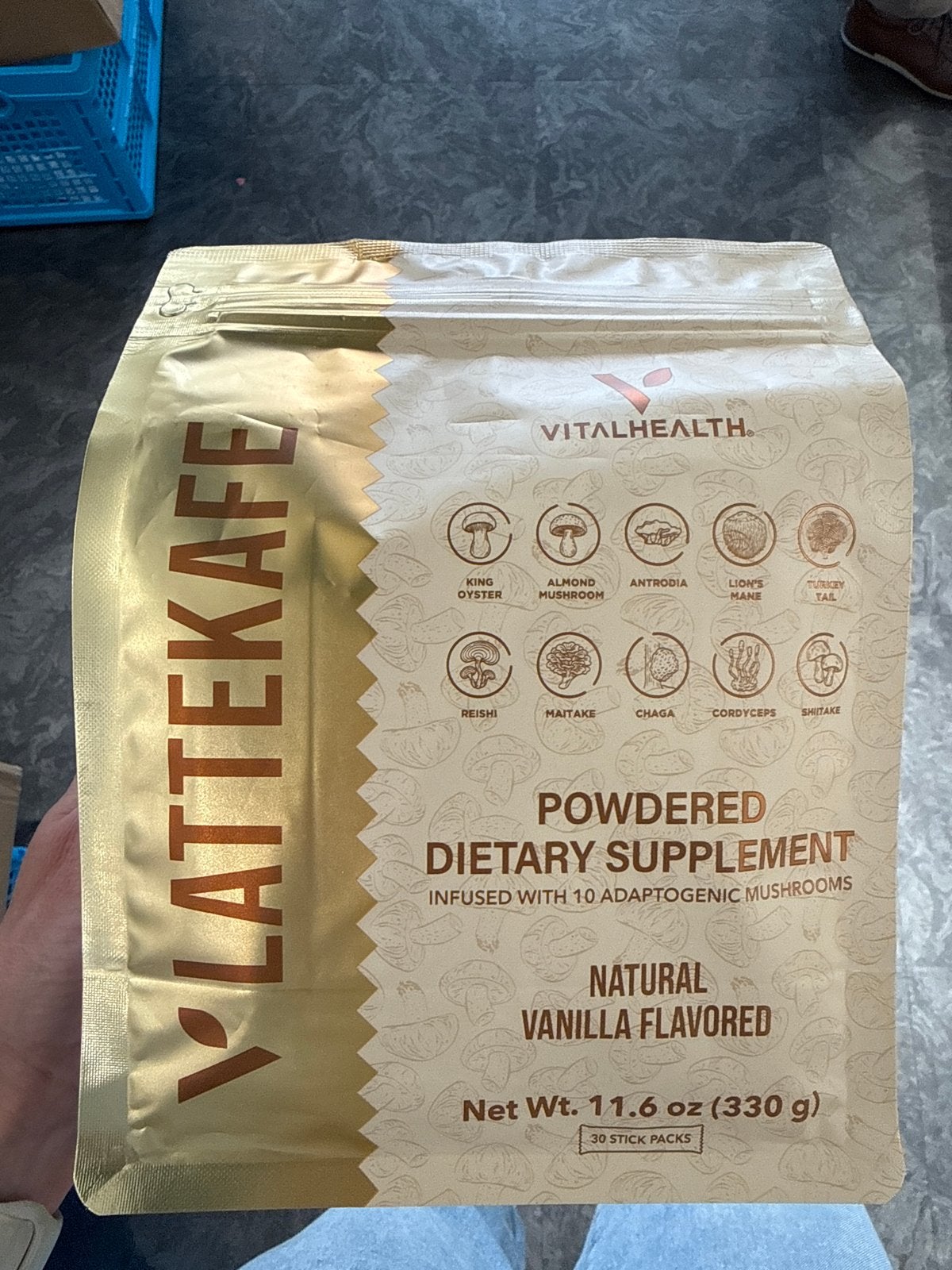 Vitalhealth V-Lattekafe - Poeder met 10 Adaptogene Paddestoe, Ophalen of Verzenden, Nieuw, Poeder of Drank