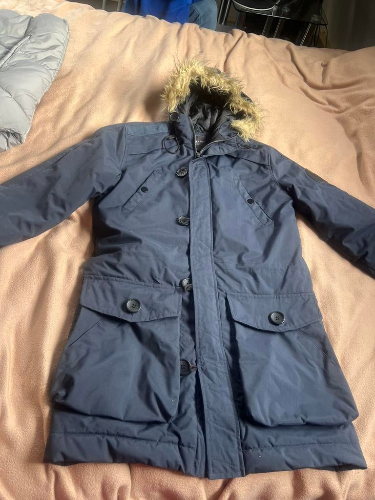 Warme winterjas XS, Kleding | Heren, Jassen | Winter, Ophalen of Verzenden, Gedragen, Maat 46 (S) of kleiner, Blauw