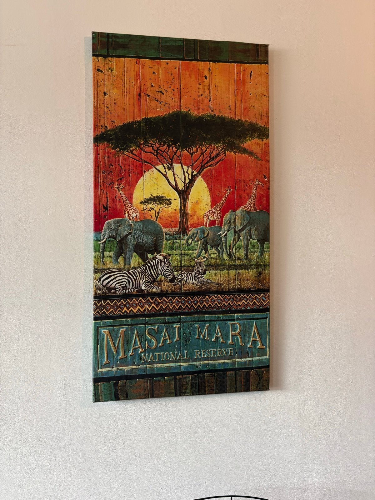 Masai Mara Canvas Schilderij - Afrikaanse Safari, Ophalen, Minder dan 50 cm, 75 – 100, Print