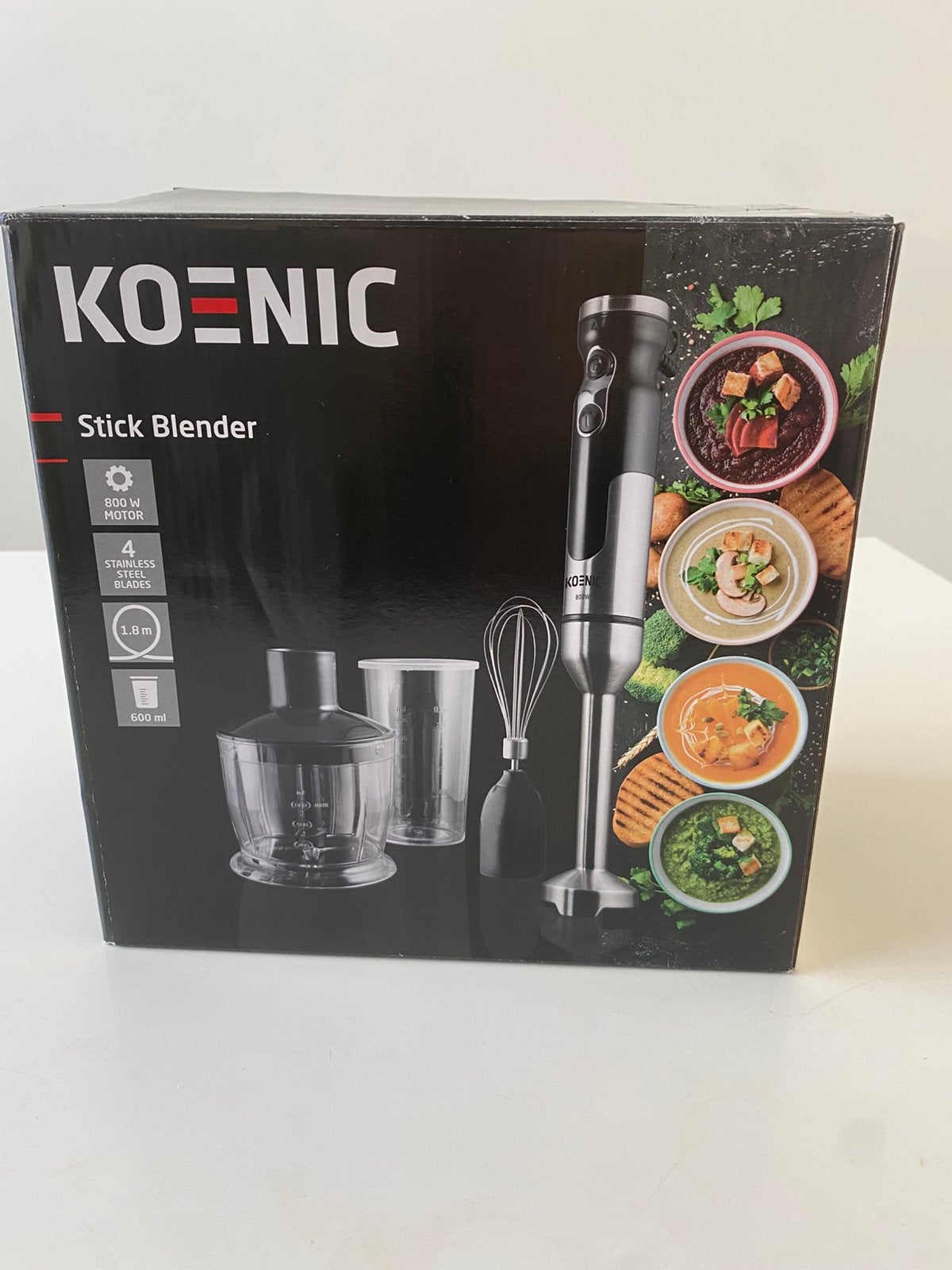 Koenic Stick Blender 800W - Nieuw in doos, Ophalen of Verzenden, Zo goed als nieuw, 3 snelheden of meer