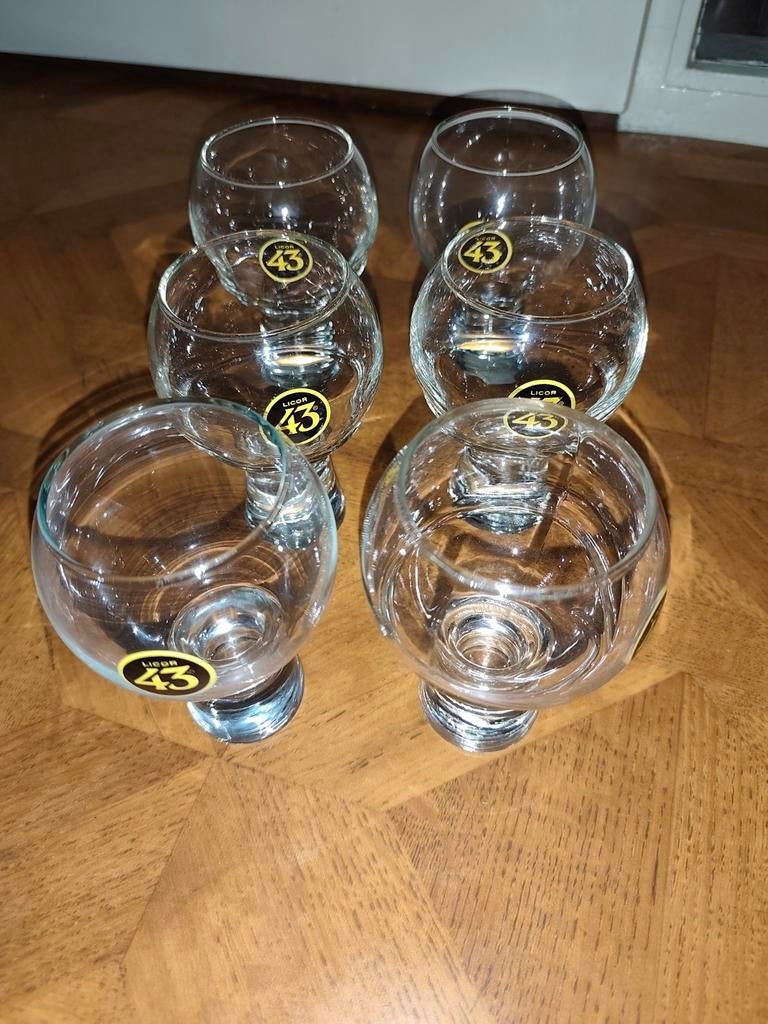 6 Licor 43 glazen, Verzamelen, Glas en Borrelglaasjes, Ophalen of Verzenden, Zo goed als nieuw, Overige typen