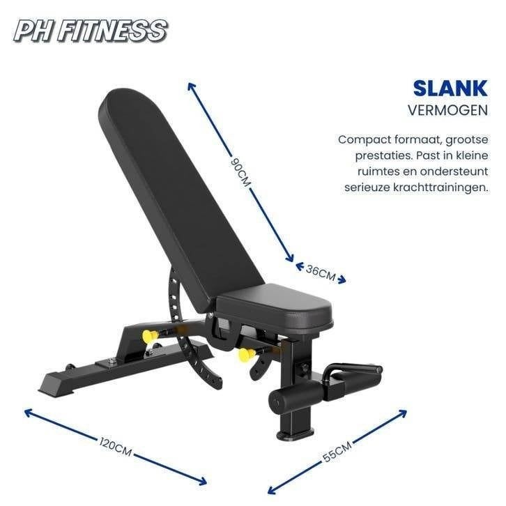 PH Fitness PRO530 Fitnessbank - Incline Decline Bench, Dumbbell, Support@phfitness.nl, PH Fitness, Ophalen of Verzenden