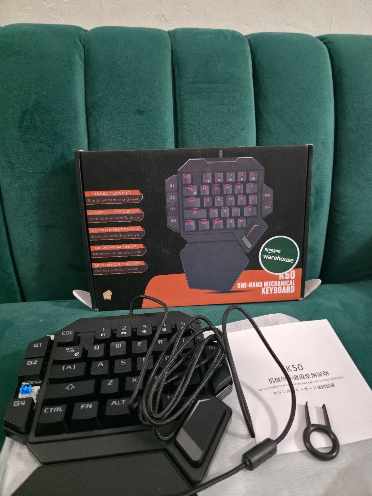 K50 One-Hand Mechanical Gaming Keyboard - RGB (1 keycap mist, Ophalen, Nieuw, Gaming toetsenbord