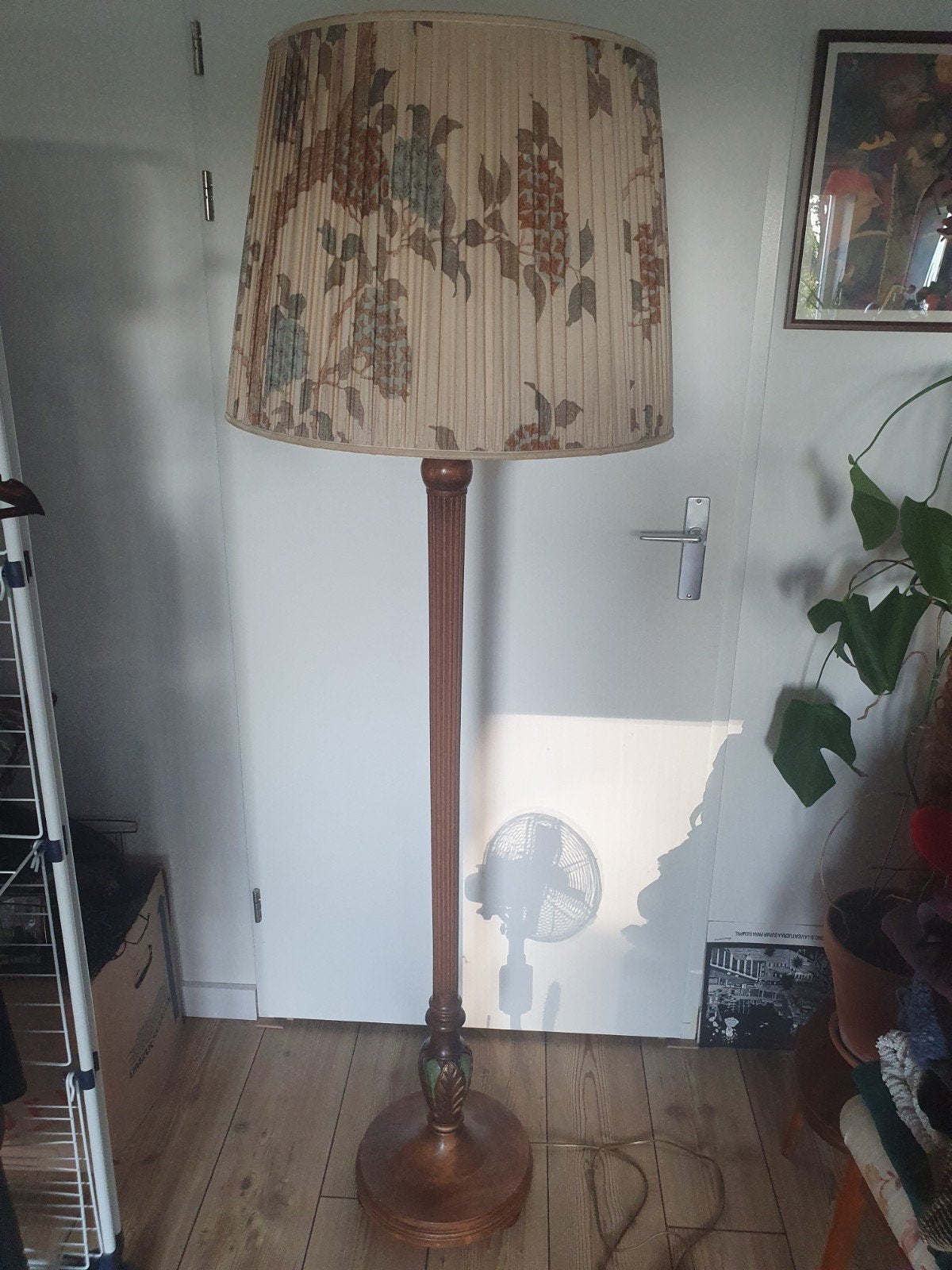 Houten  vintage vloerlamp, Ophalen, Gebruikt, Hout, 150 tot 200 cm
