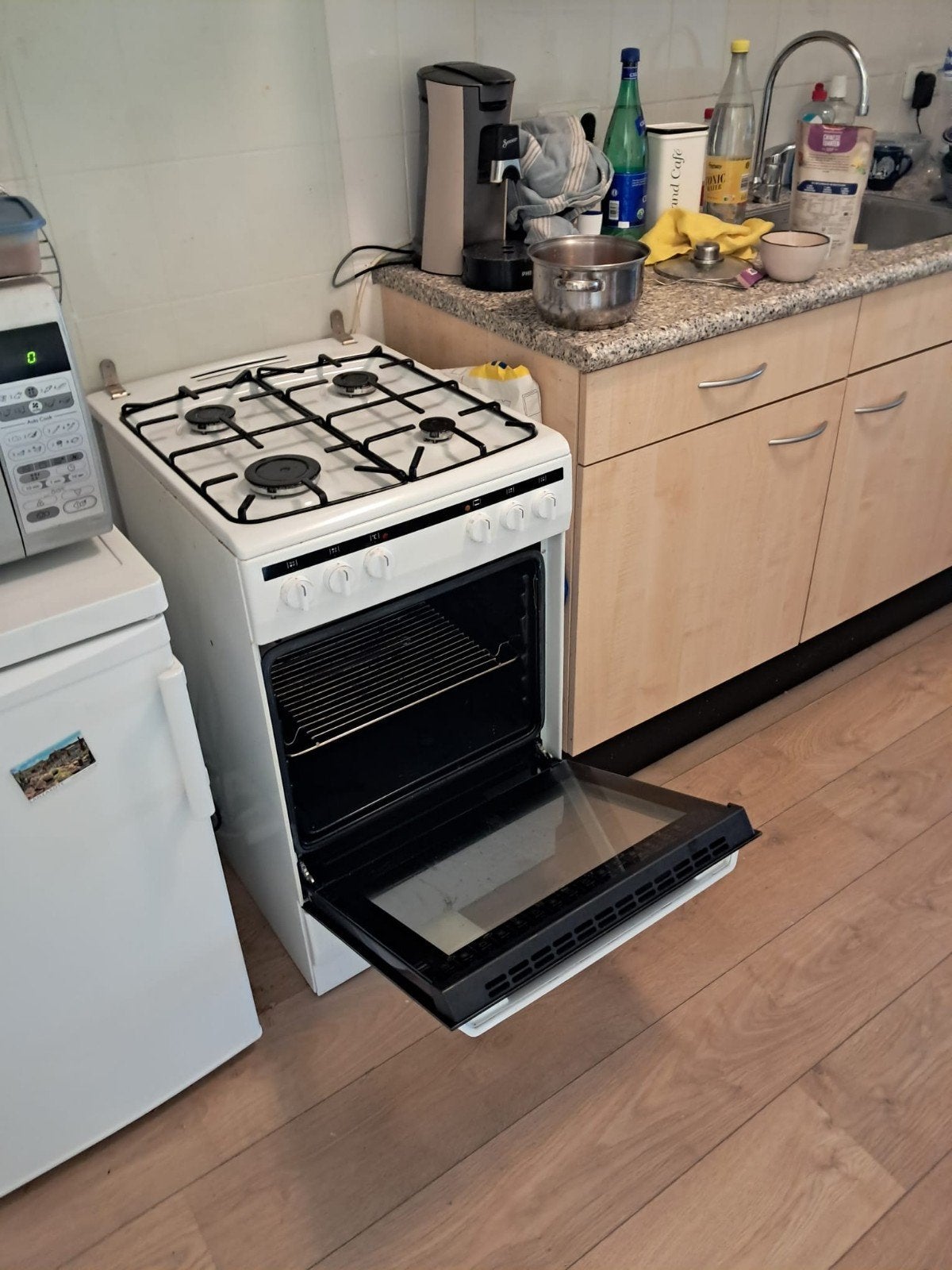 Inventum VFG5008WIT Vrijstaand Gasfornuis met Oven, Ophalen, 4 kookzones, Zo goed als nieuw, Gas