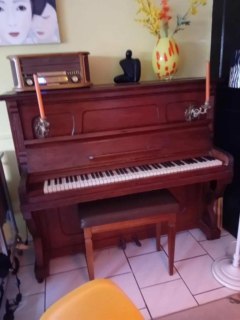 Klassieke Thürmer piano met kruk - Goede staat, Muziek en Instrumenten, Ophalen of Verzenden, Gebruikt, Bruin, Piano