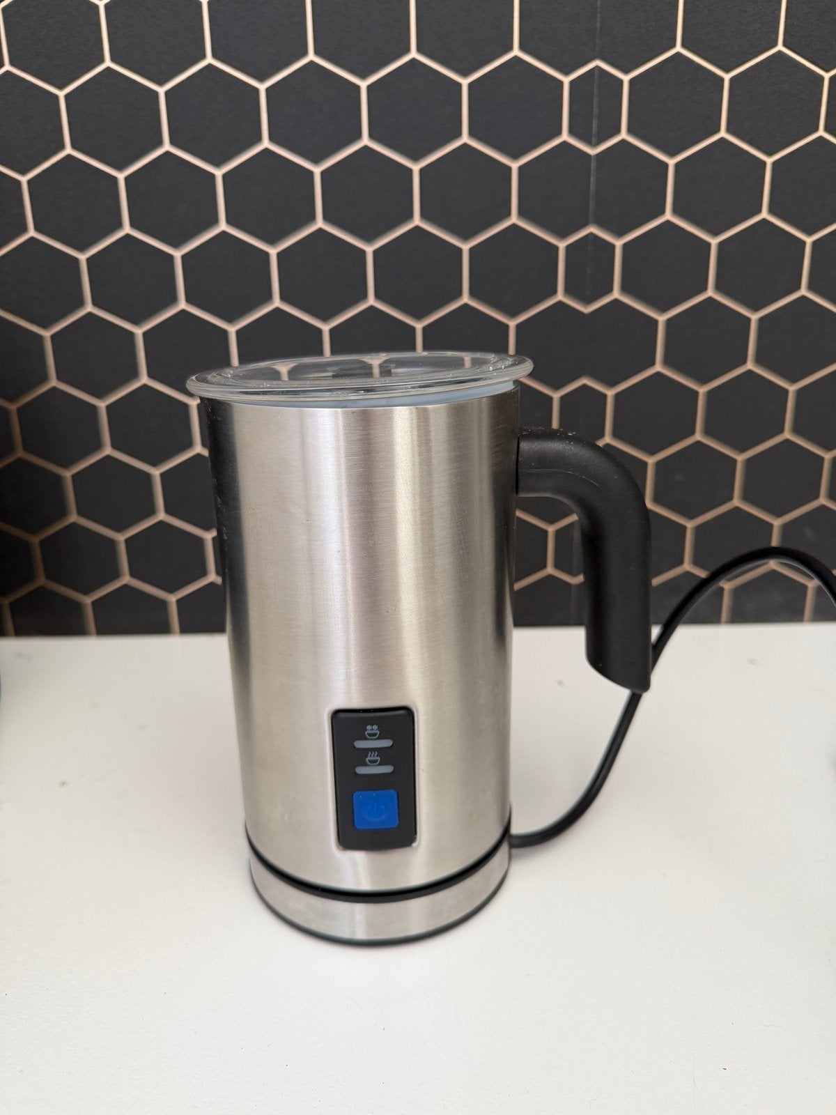 Elektrische Melkopschuimer - RVS - Perfect voor Koffie, Witgoed en Apparatuur, Ophalen of Verzenden, Zo goed als nieuw, Elektrische melkopschuimer
