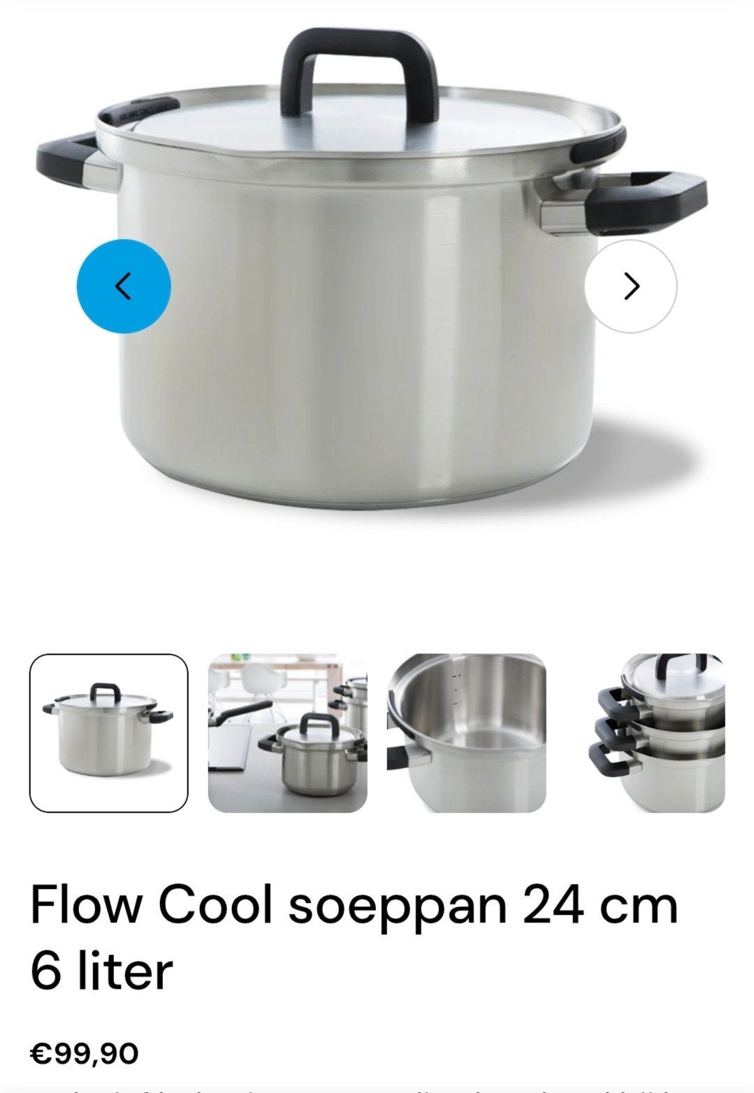 BK Flow Cool soeppan 24 cm 6 liter. Pan is als nieuw!, Ophalen of Verzenden, Zo goed als nieuw, Rvs