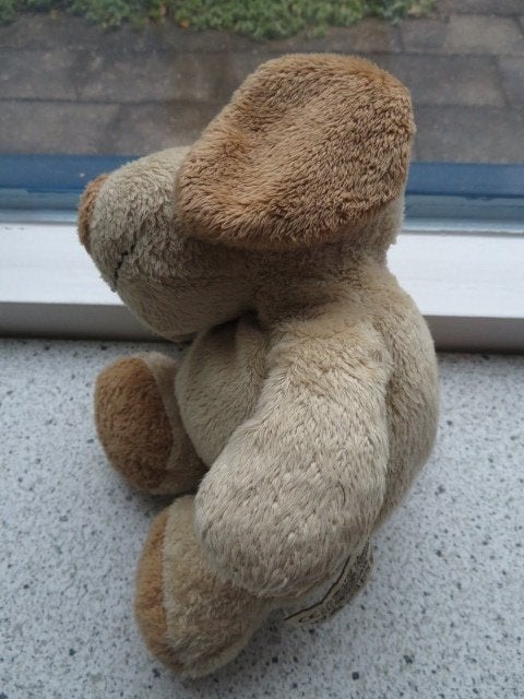 Hond merk Nicotoy beige met bruin zacht badstof, Korrelvulling, Zo goed als nieuw, Nicotoy, Hond