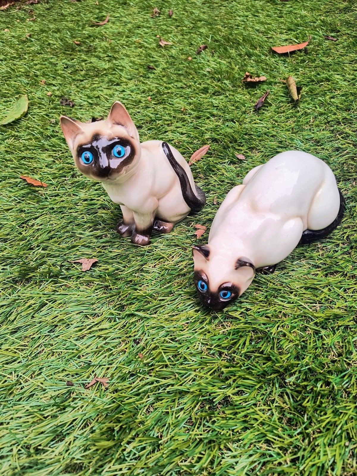 Vintage Siamese katten beeldjes - set van 2, Ophalen of Verzenden
