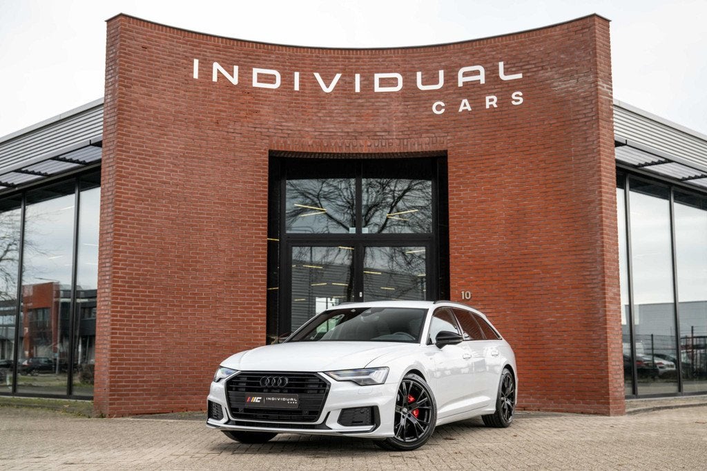 Audi A6 Avant 40 TFSI 204pk S-Line Competition Black Optic, Gebruikt, 1984 cc, Leder en Stof, Wit