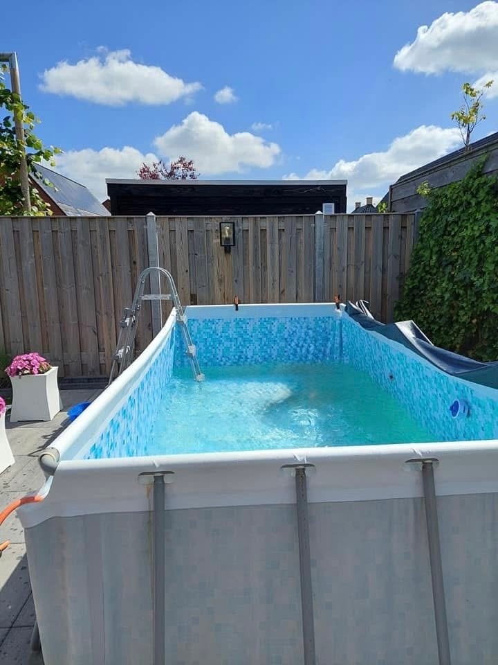 Buiten zwembad 4x2m met zoutwatersysteem en accessoires, Ophalen, Gebruikt, 200 tot 300 cm, Rechthoekig