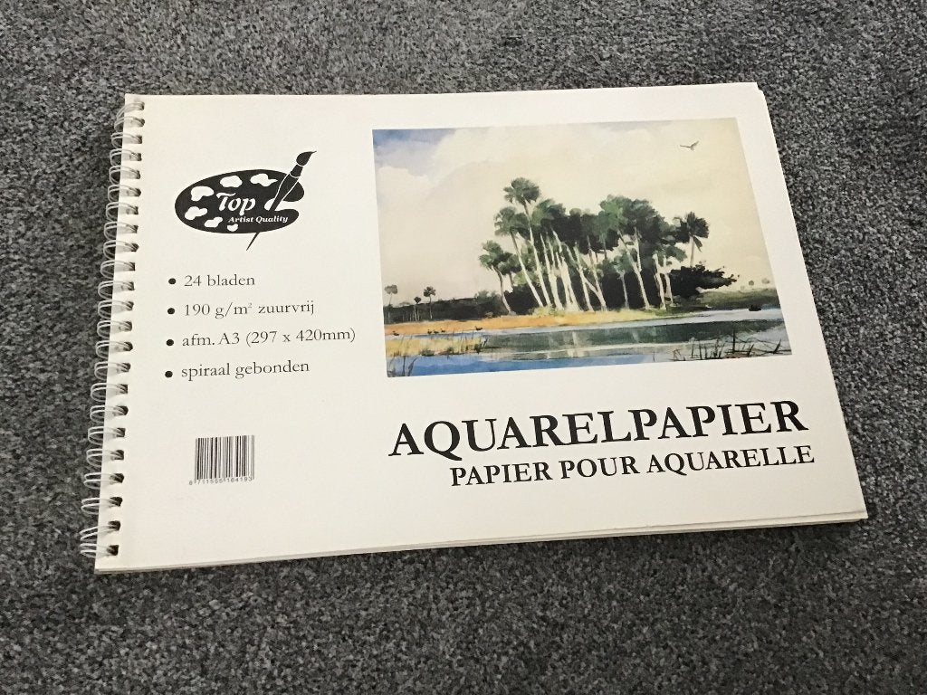 Aquarelpapier + extra aquarel spullen, Ophalen, Zo goed als nieuw, Waterverf
