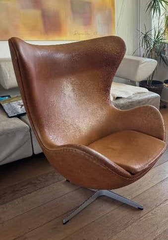 Fritz Hansen Egg Chair, 1 stuk, originele designklassiekers, Huis en Inrichting, Fauteuils, Ophalen, Gebruikt, 75 tot 100 cm, Designklassiekers