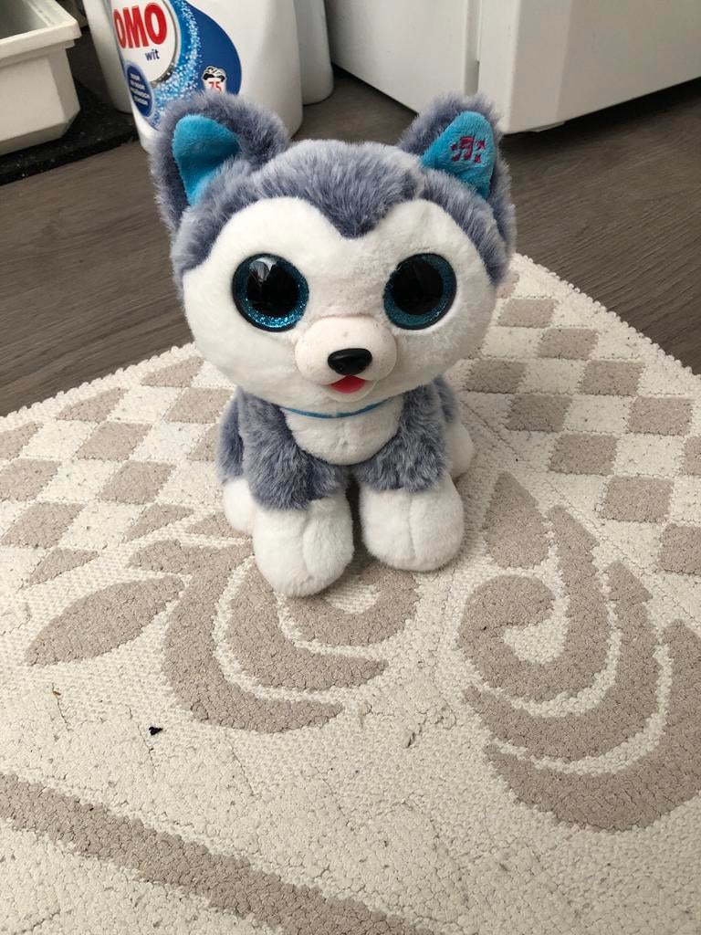 Schattige Husky Knuffel met Grote Ogen, Overige karakters, Grijs, Middelgroot (20 tot 80 cm), Ty