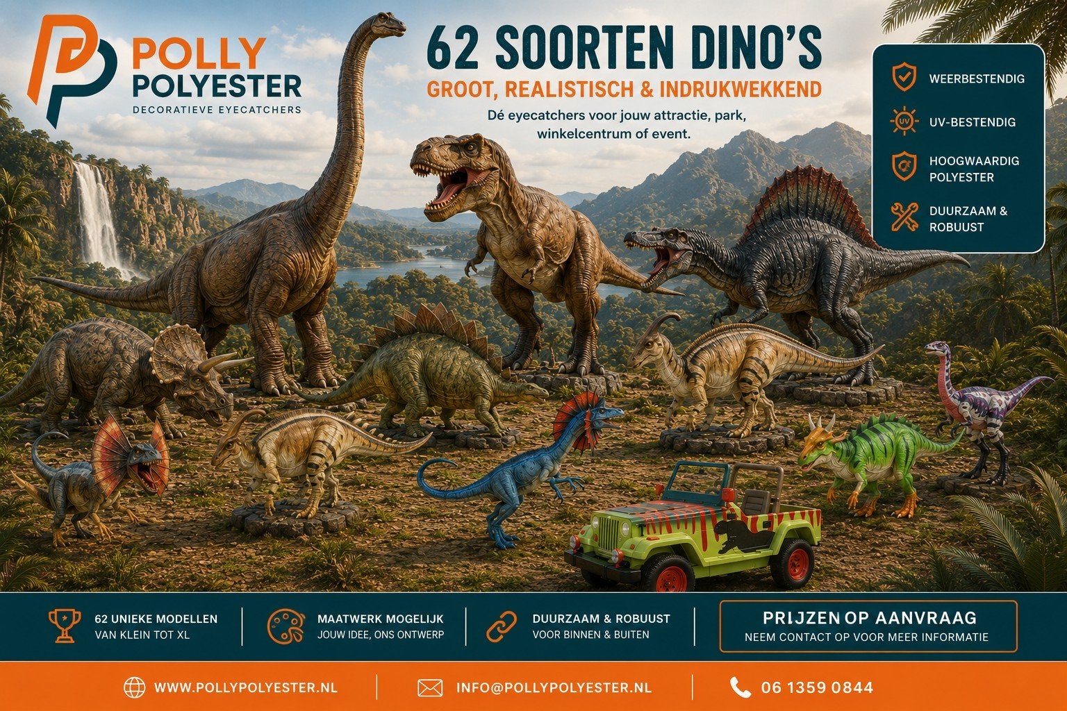 levensgrote dinosaurussen – dé eyecatcher voor jouw locatie!, Ophalen of Verzenden
