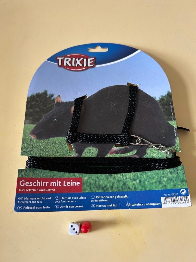 Trixie Tuigje met Lijn voor Fretten en Ratten - Zwart, Dieren en Toebehoren, Ophalen of Verzenden, Nieuw, Overige typen