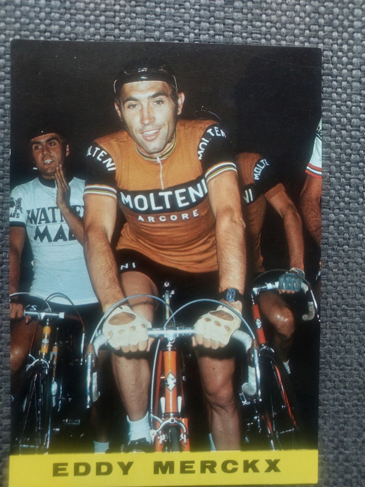 Vintage Eddy Merckx Wielerkaart - Molteni Team, Ophalen of Verzenden, 1960 tot 1980, Ongelopen
