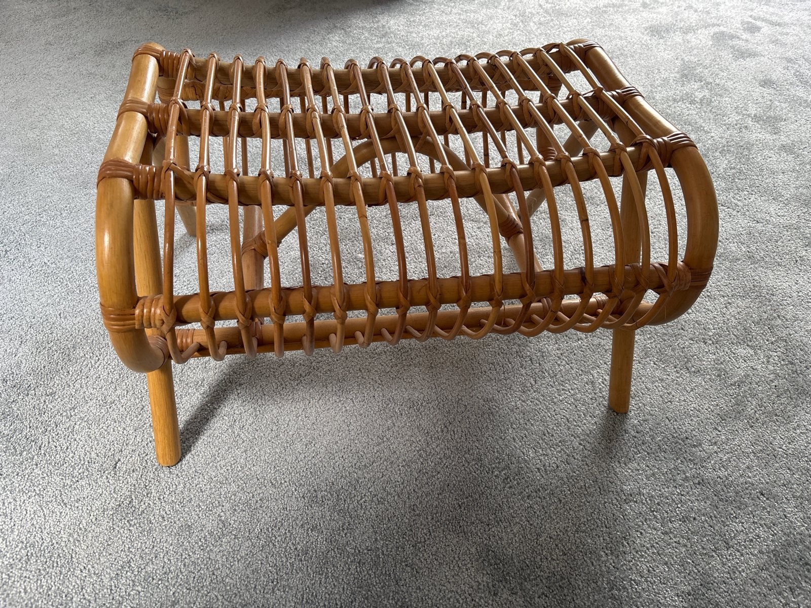 Bamboe voetenbankje - 55x44x30 cm, Minder dan 50 cm, Gebruikt, 50 tot 75 cm, Riet of Rotan
