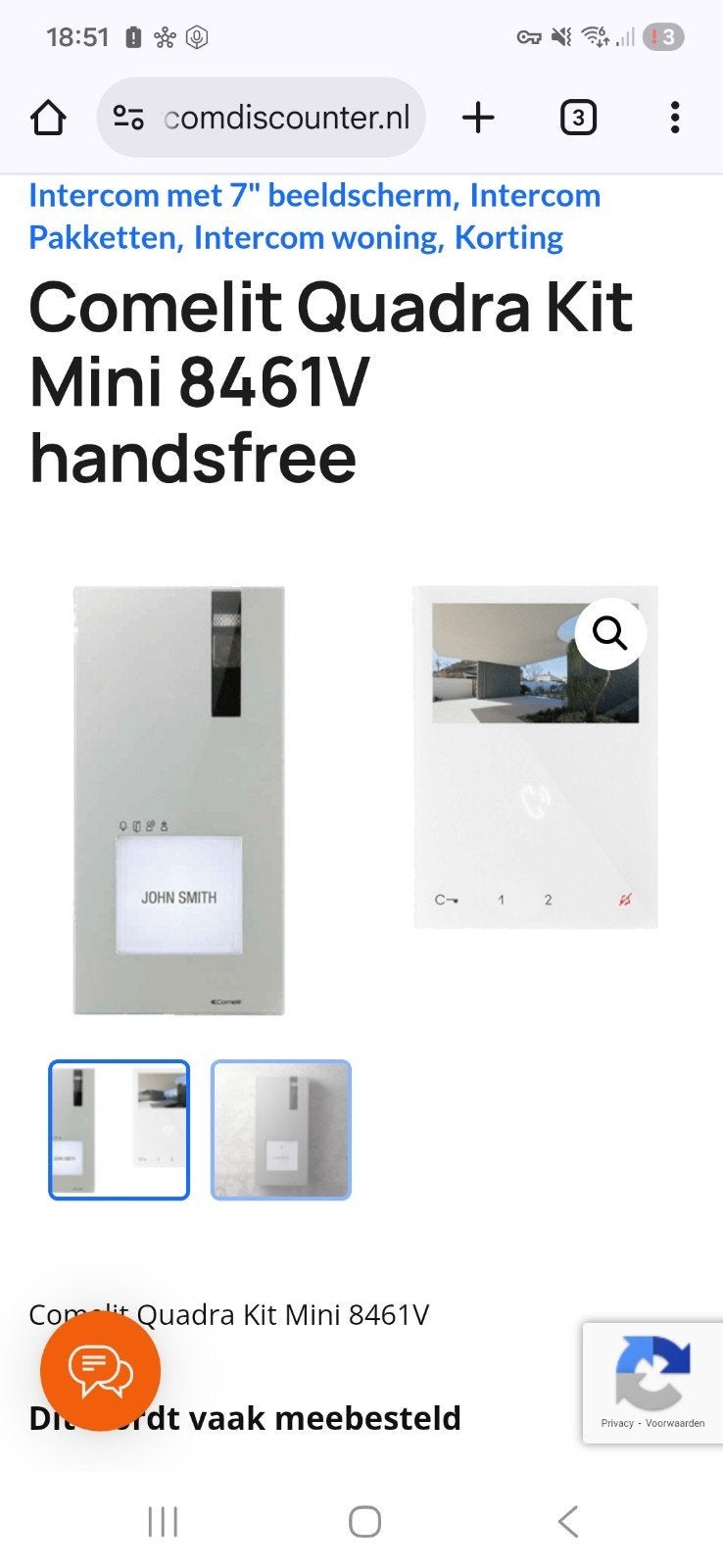 Comelit VIP Video-intercom Set (6742WK, 1440, 1441B), Ophalen of Verzenden, Gebruikt