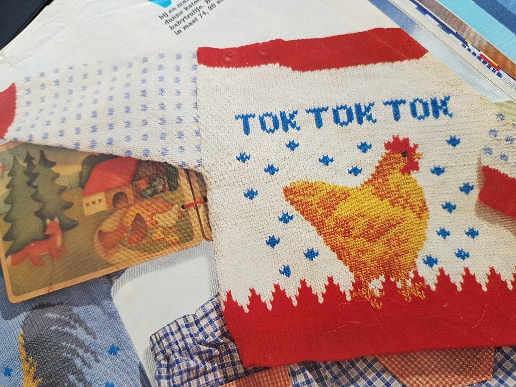 Kip tok tok tok trui breipatroon, Hobby en Vrije tijd, Breien en Haken, Ophalen of Verzenden, Zo goed als nieuw, Breien, Patroon of Boek
