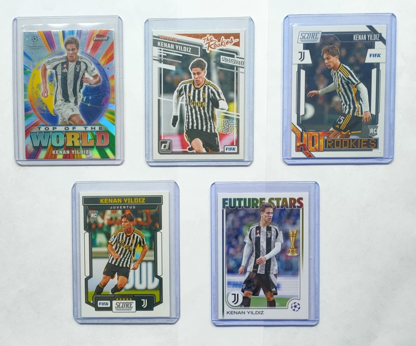 Hot Rookie Cards Kenan Yildiz Juventus Topps & Panini 5x, Verzenden, Zo goed als nieuw, Buitenlandse clubs, Poster, Plaatje of Sticker