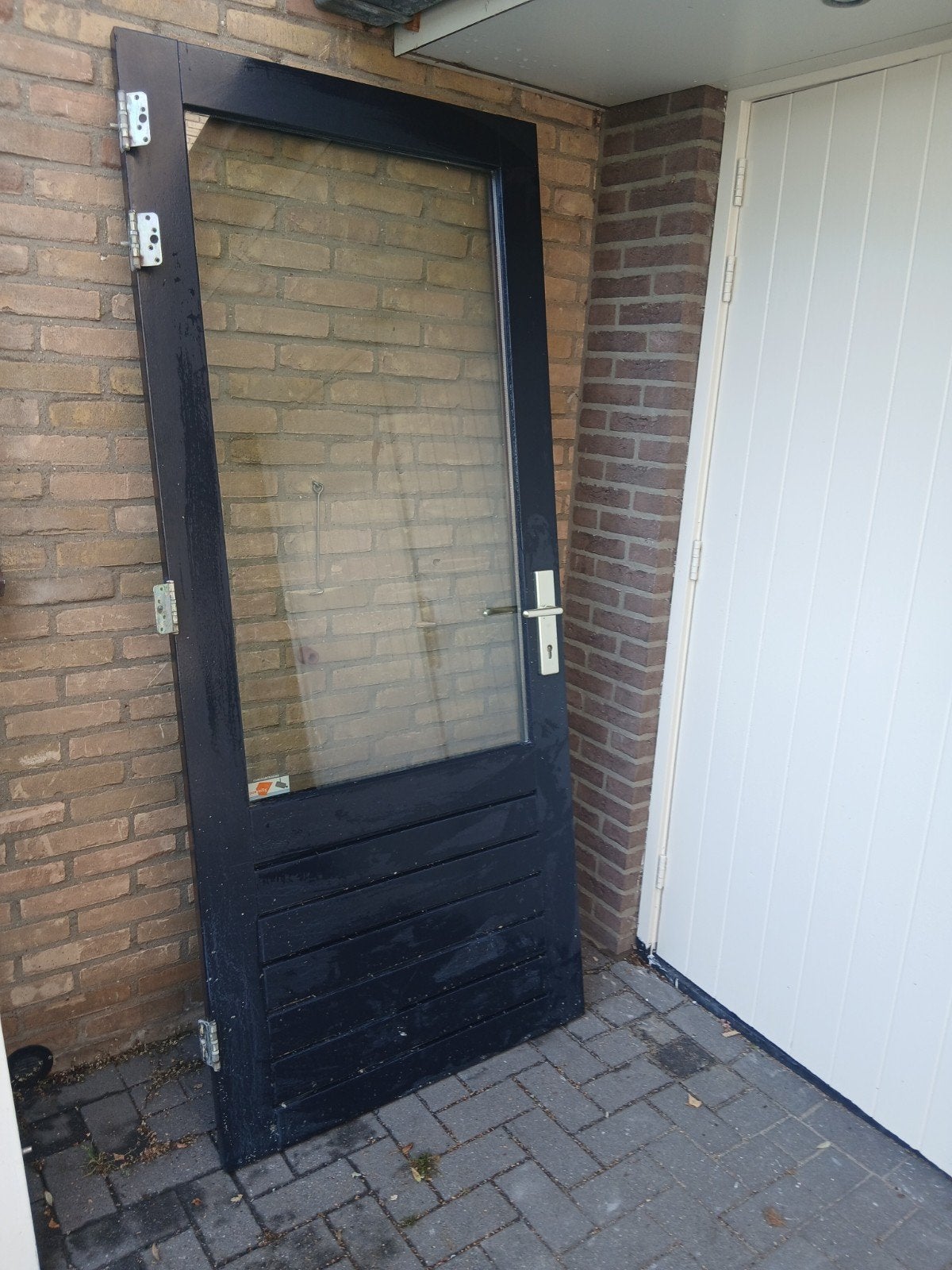 Hardhouten buitendeur met HR glas, 211x92.5 cm, Doe-het-zelf en Verbouw, Ophalen