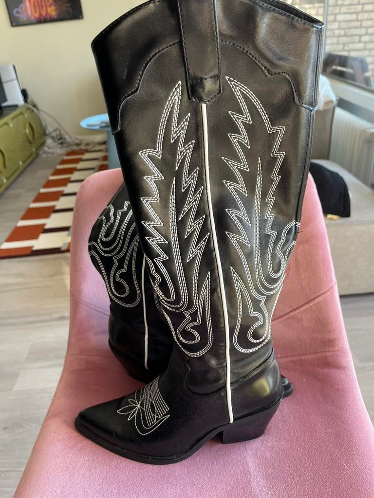 Cowboy laarzen maat 36, Verzenden, Zo goed als nieuw, Zwart, Hoge laarzen