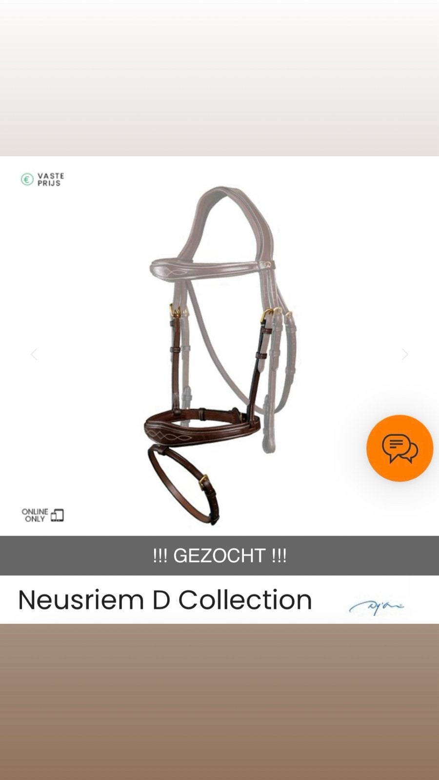 GEZOCHT! Neusriem D collection, Ophalen of Verzenden, Zo goed als nieuw, Cob
