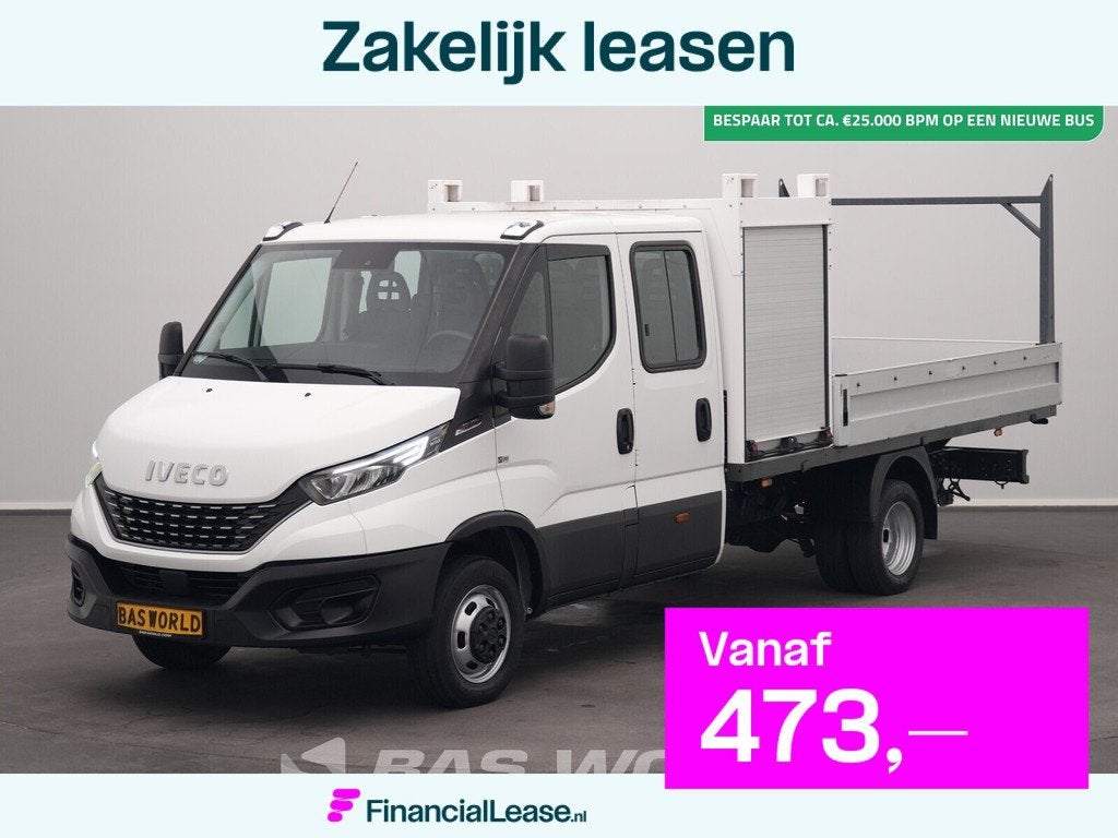 Iveco Daily 50C18 3.0L Automaat Open Laadbak met Kist Dubbel, Automaat, LED verlichting, Gebruikt, Euro 6