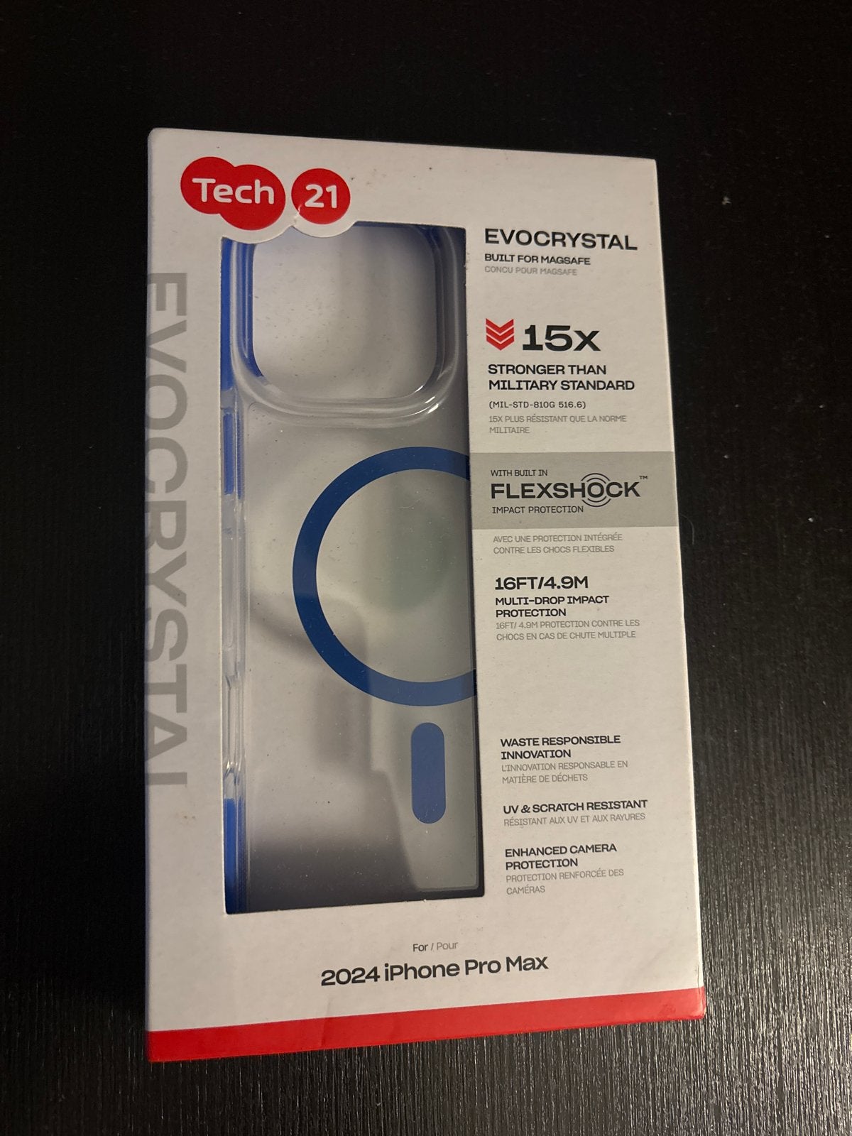 Tech21 EvoCrystal MagSafe Hoesje iPhone 16 Pro Max, Kunststof, IPhone 16 Pro Max, MagSafe, Overige merken