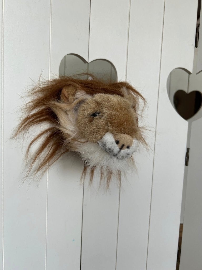 Pluche Leeuwenkop Mini – Wanddecoratie Kinderkamer, Ophalen of Verzenden, Zo goed als nieuw, Wanddecoratie