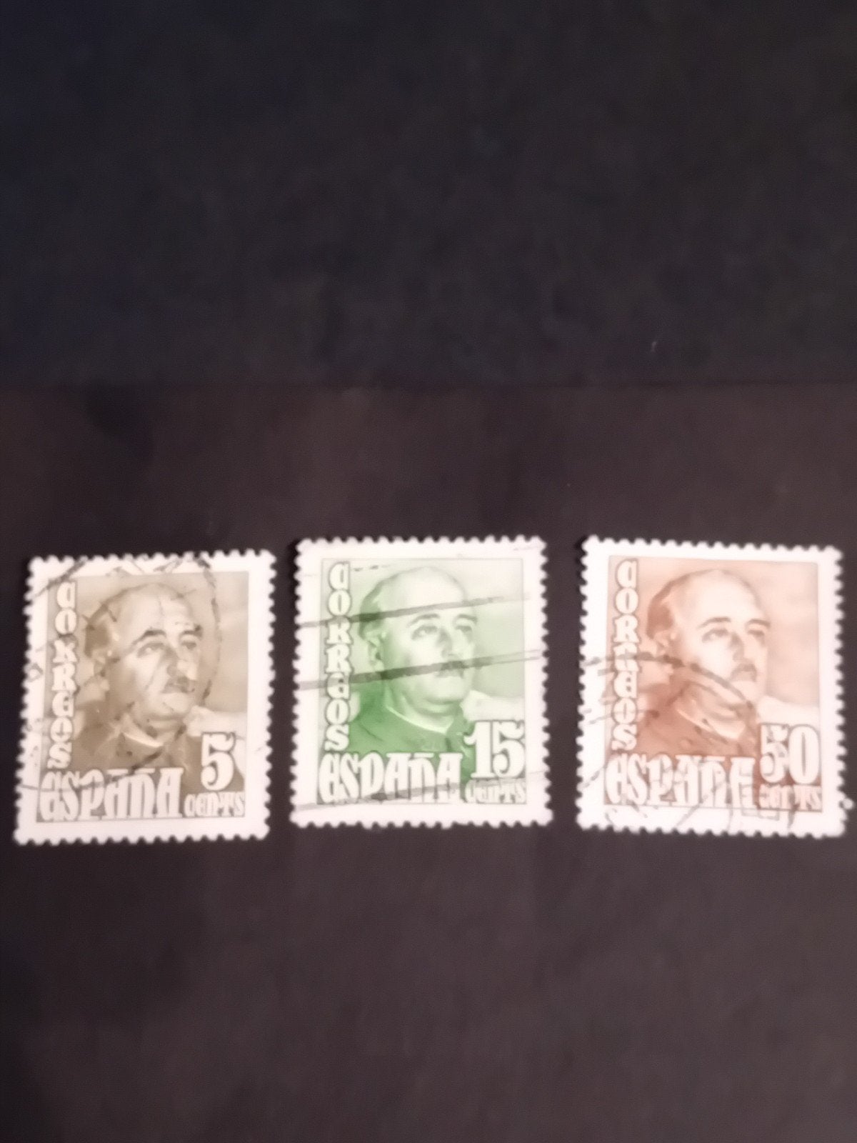 Set van 3 Spaanse postzegels met Franco-portret, Postzegels en Munten, Ophalen of Verzenden