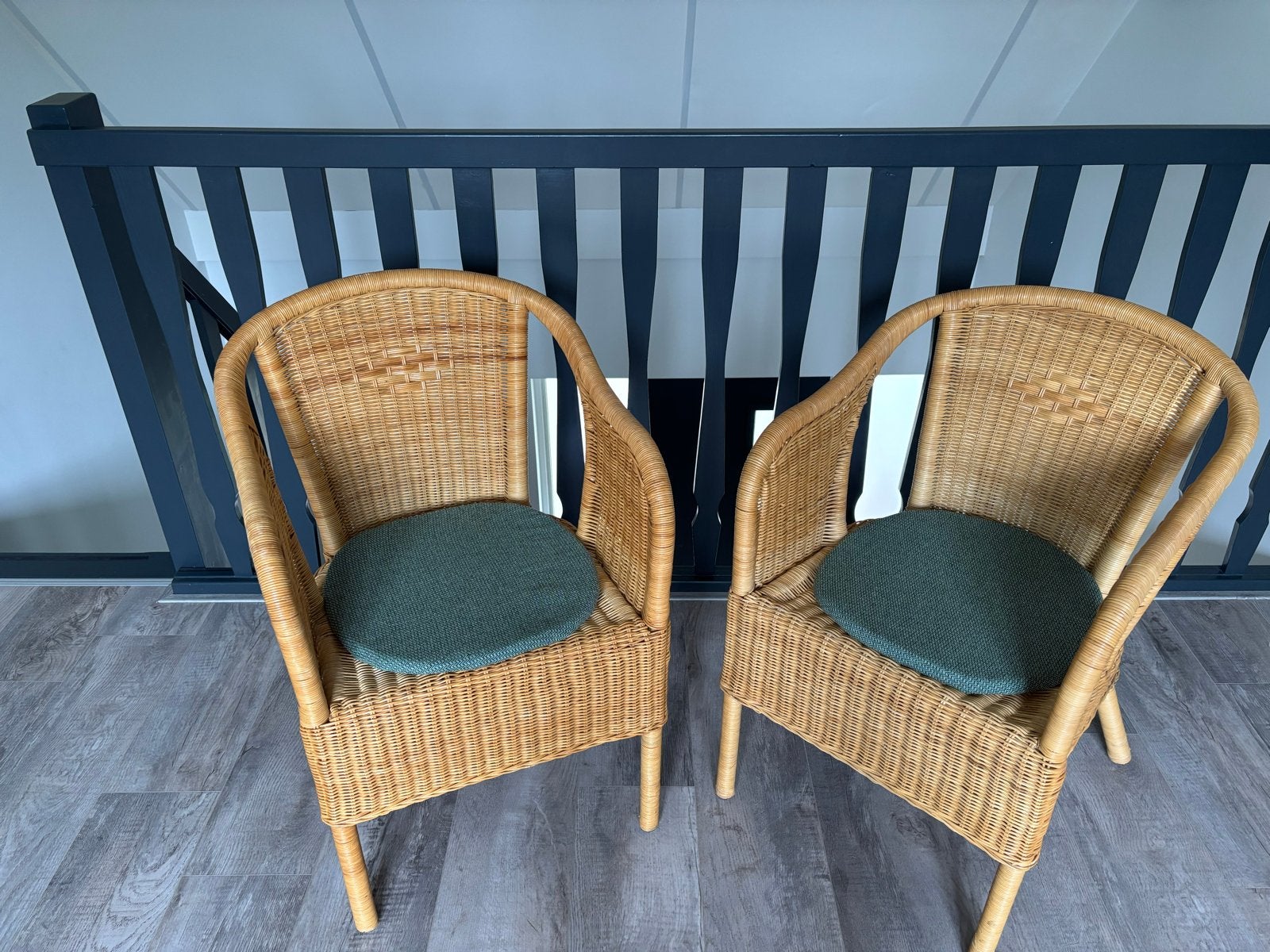 Set van 2 rotan stoelen met kussens, Twee, Overige kleuren, Riet of Rotan, Ophalen of Verzenden