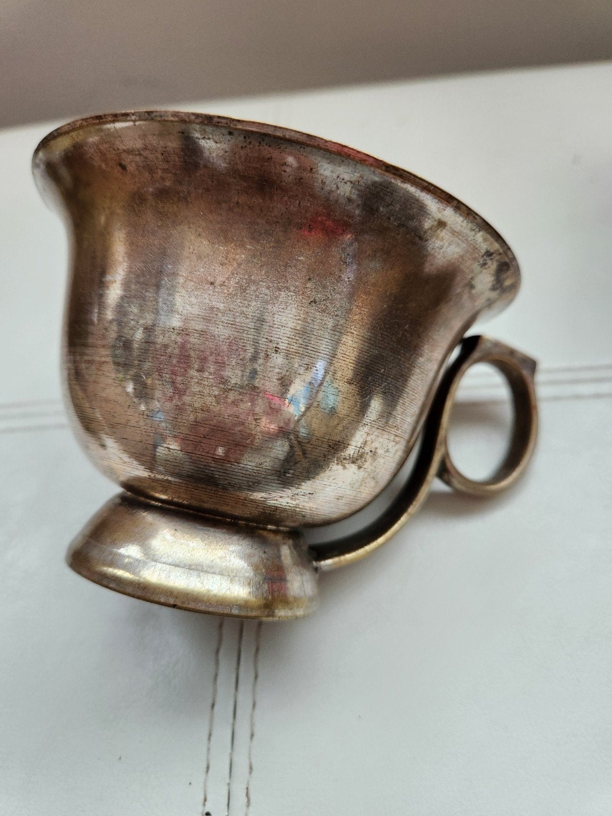 Antieke Koperen Beker met Handvat, Ophalen of Verzenden, Koper