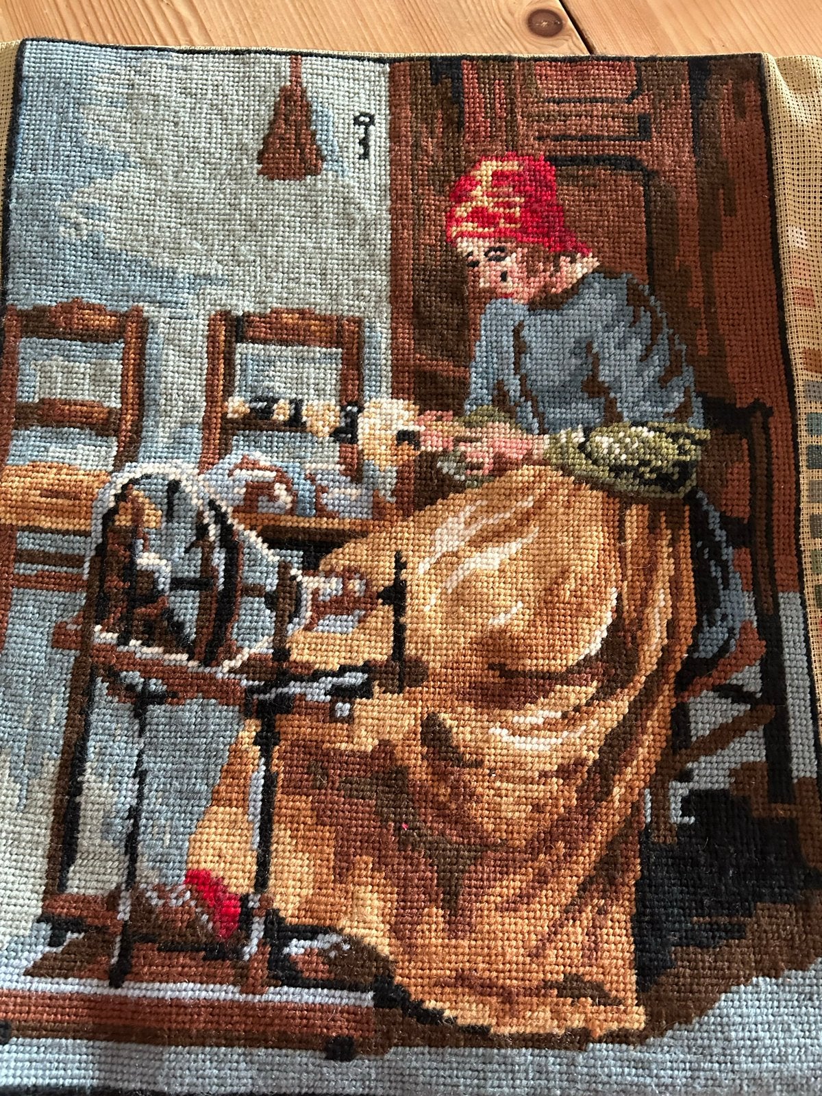 Prachtig handgeborduurd  - De Spinster, Ophalen of Verzenden, Zo goed als nieuw, Handborduren, Overige typen