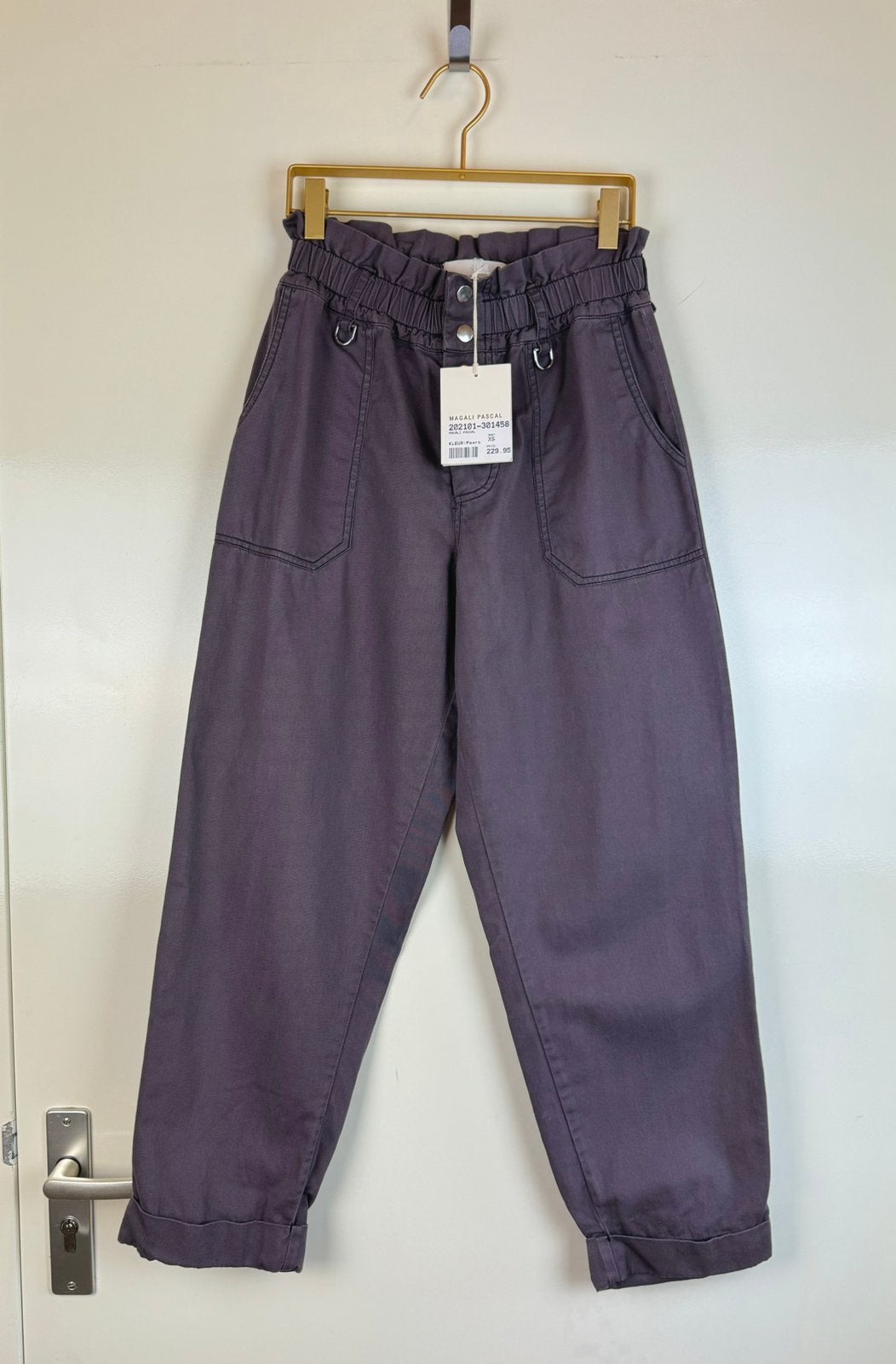 MAGALI PASCAL New Charcoal Purple High Waist Jeans Paperbag, Paars, Ophalen of Verzenden, Zo goed als nieuw, Maat 34 (XS) of kleiner