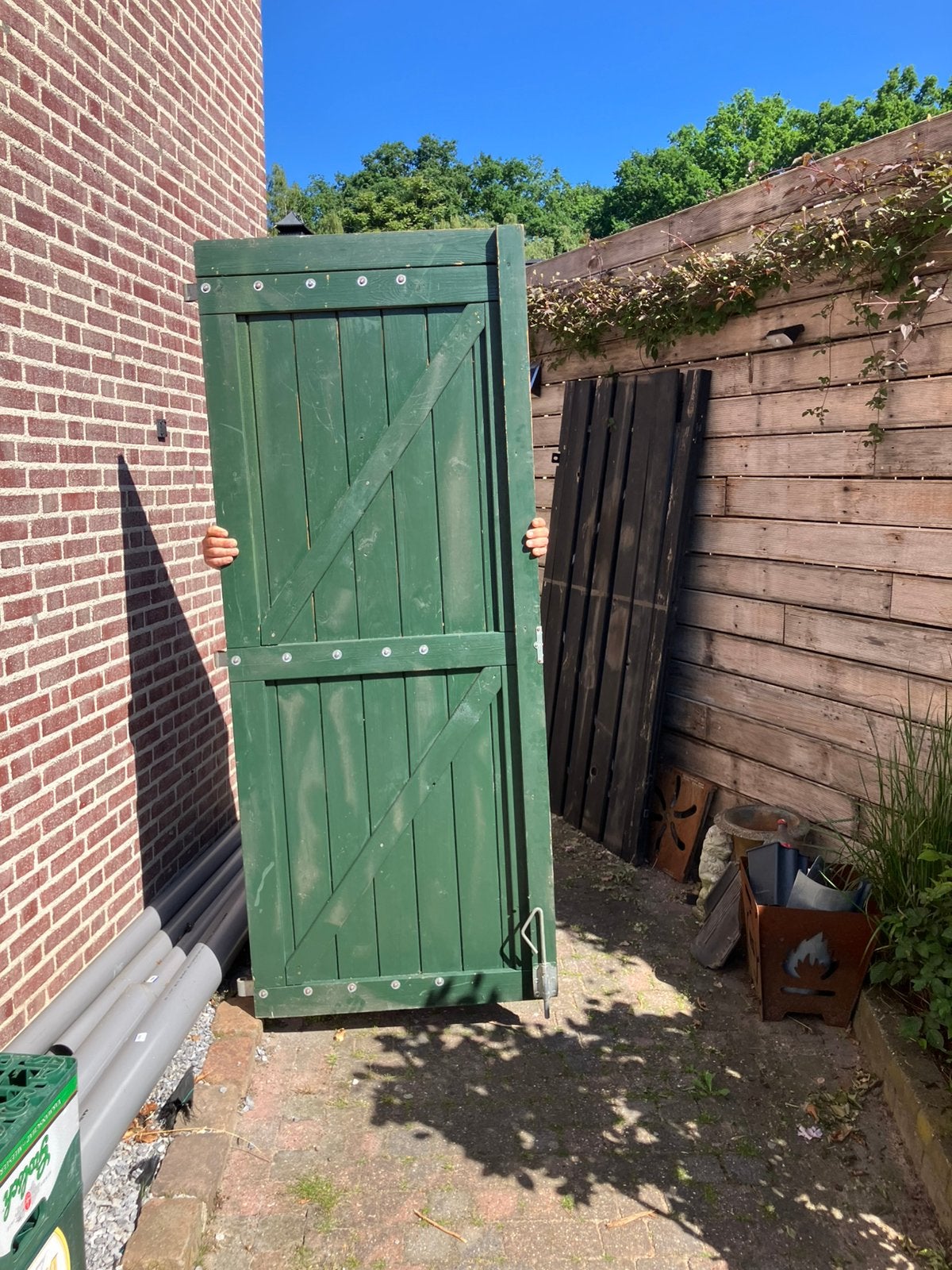 Degelijke zware Tuindeur tuinpoort, 82.5 / 211.5, Tuin en Terras, Tuinpoorten, Ophalen of Verzenden, Zo goed als nieuw, Draaipoort
