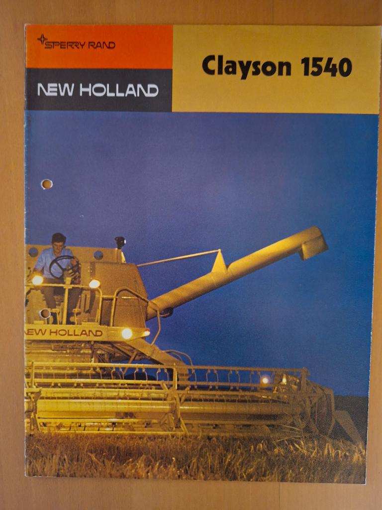 Folder New Holland Clayson 1540 maaidorser, Verzenden, Gelezen, Tractor en Landbouw