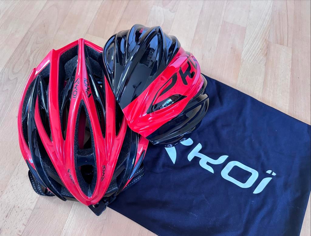 Ekoi Fietshelm Rood/Zwart L/XL (58-61cm) met Aero Shell, Fietsen en Brommers, Fietsaccessoires | Fietshelmen, Ophalen of Verzenden