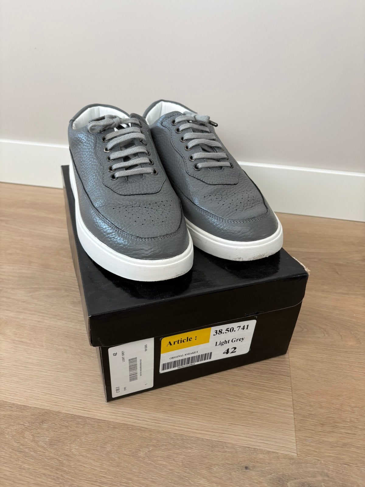 Grijze leren heren sneaker maat 42 Aspact, Overige kleuren, Nieuw, Ophalen of Verzenden, Sneakers of Gympen