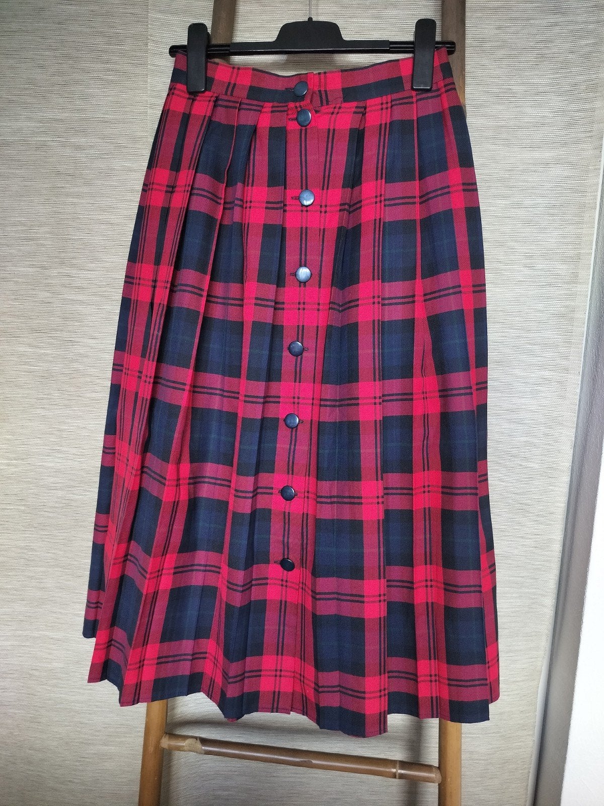 Vintage geruite rok, Kleding | Dames, Rokken, Ophalen of Verzenden, Zo goed als nieuw, Maat 36 (S), Blauw