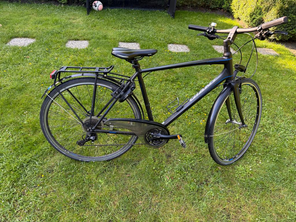 Giant fiets met versnellingen en bagagedrager, Ophalen, Gebruikt, Velgrem, Versnellingen
