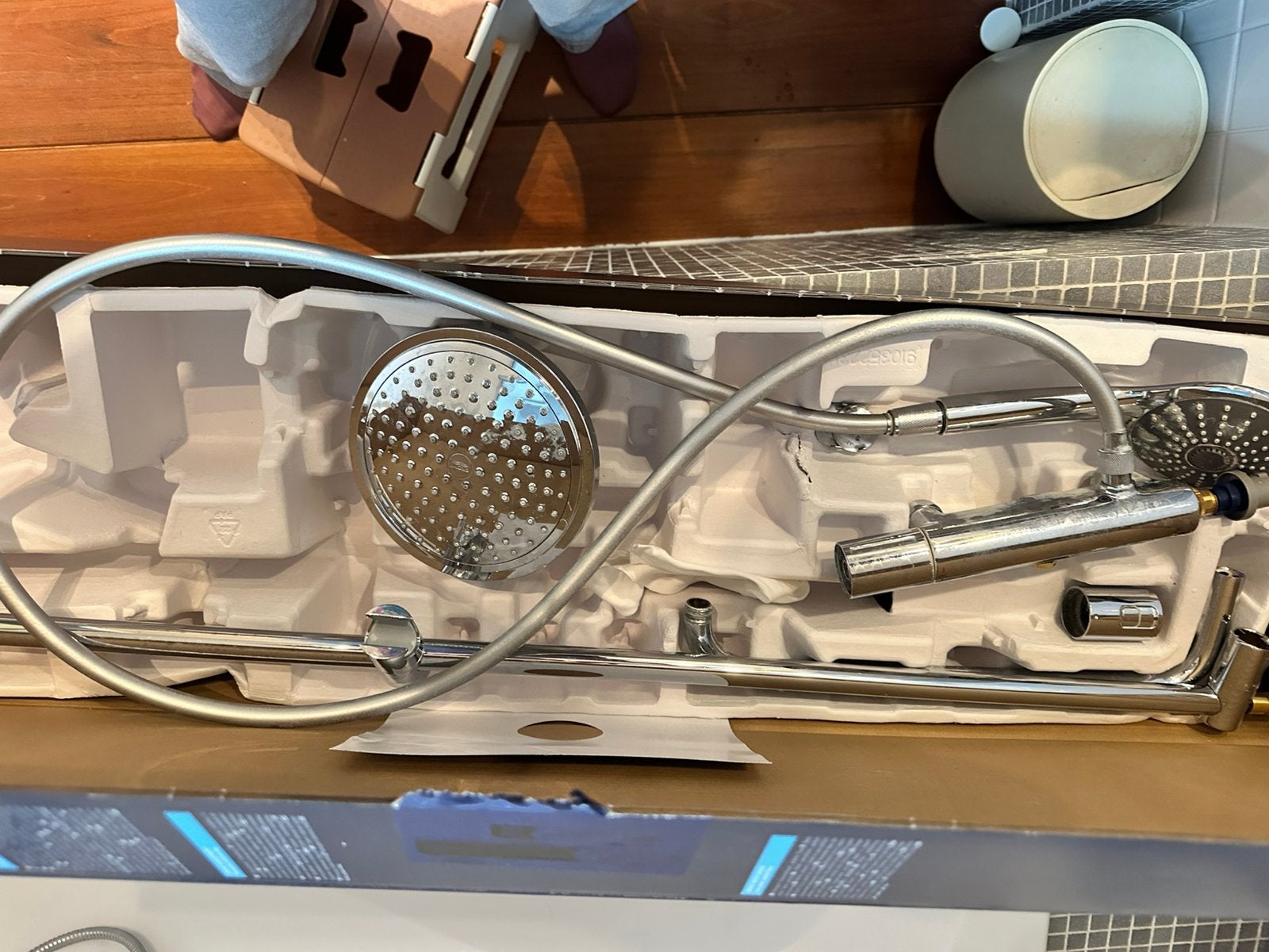 Grohe Doucheset met glijstang, thermostaatkraan, regendouche, Ophalen of Verzenden, Gebruikt, Chroom, Douche