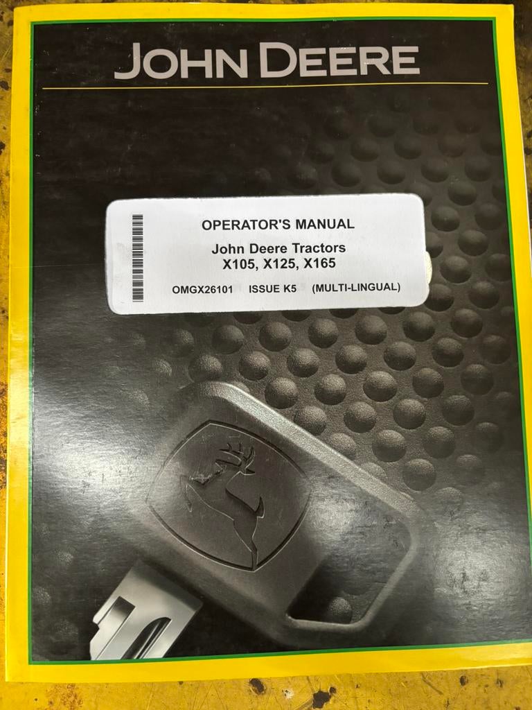 John deere handleiding x105, x125 en x165 maaier, Ophalen of Verzenden