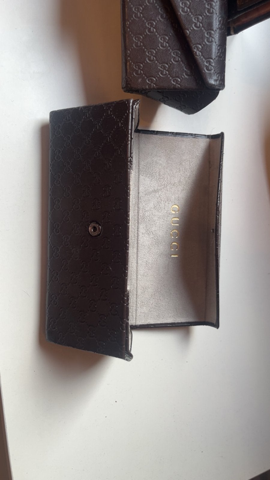 Vintage Gucci brillenkoker - Bruin met GG-patroon, Sieraden, Tassen en Uiterlijk, Zonnebrillen en Brillen | Dames, Overige merken