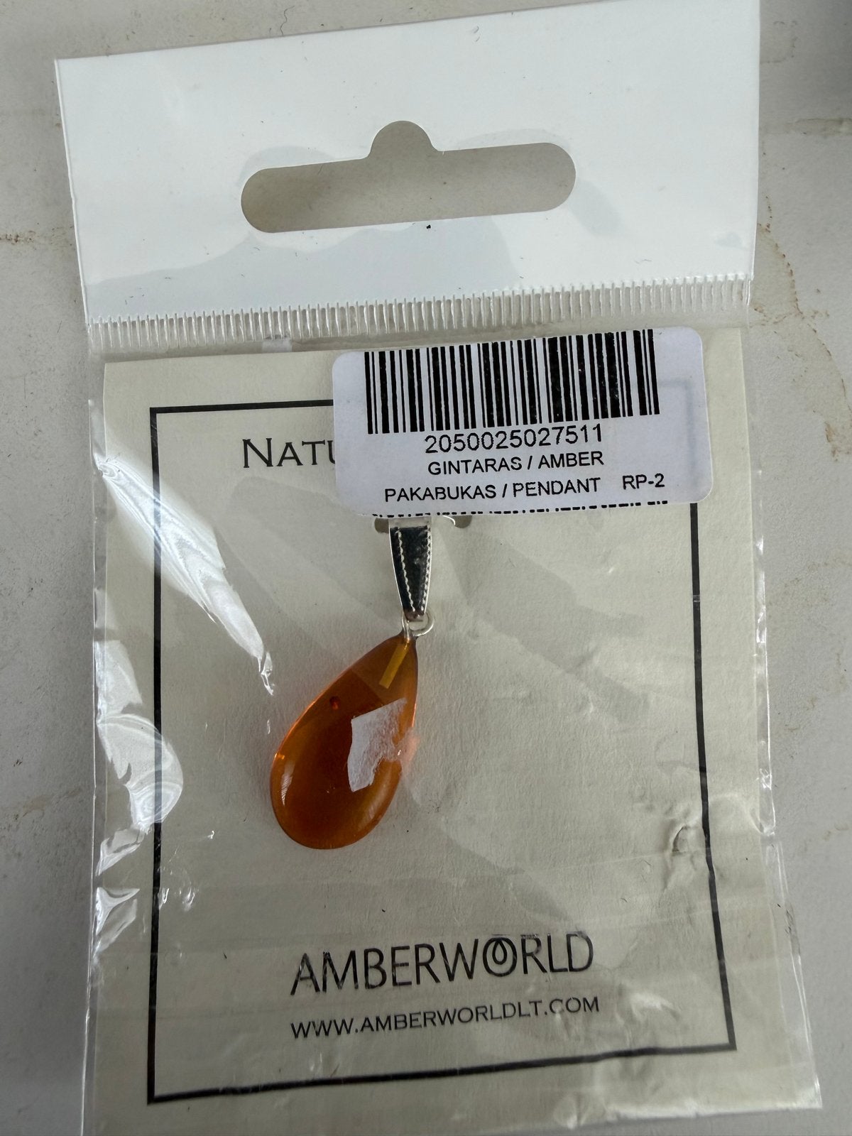 Amberworld Gintaras Amber Hanger - Nieuw, Overige voorstellingen, Nieuw, Oranje, Ophalen of Verzenden